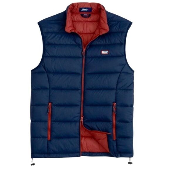 Johnnie-O Hudson Quilted Vest in Navy Blue/Rust Men’s M - Picture 2 of 7